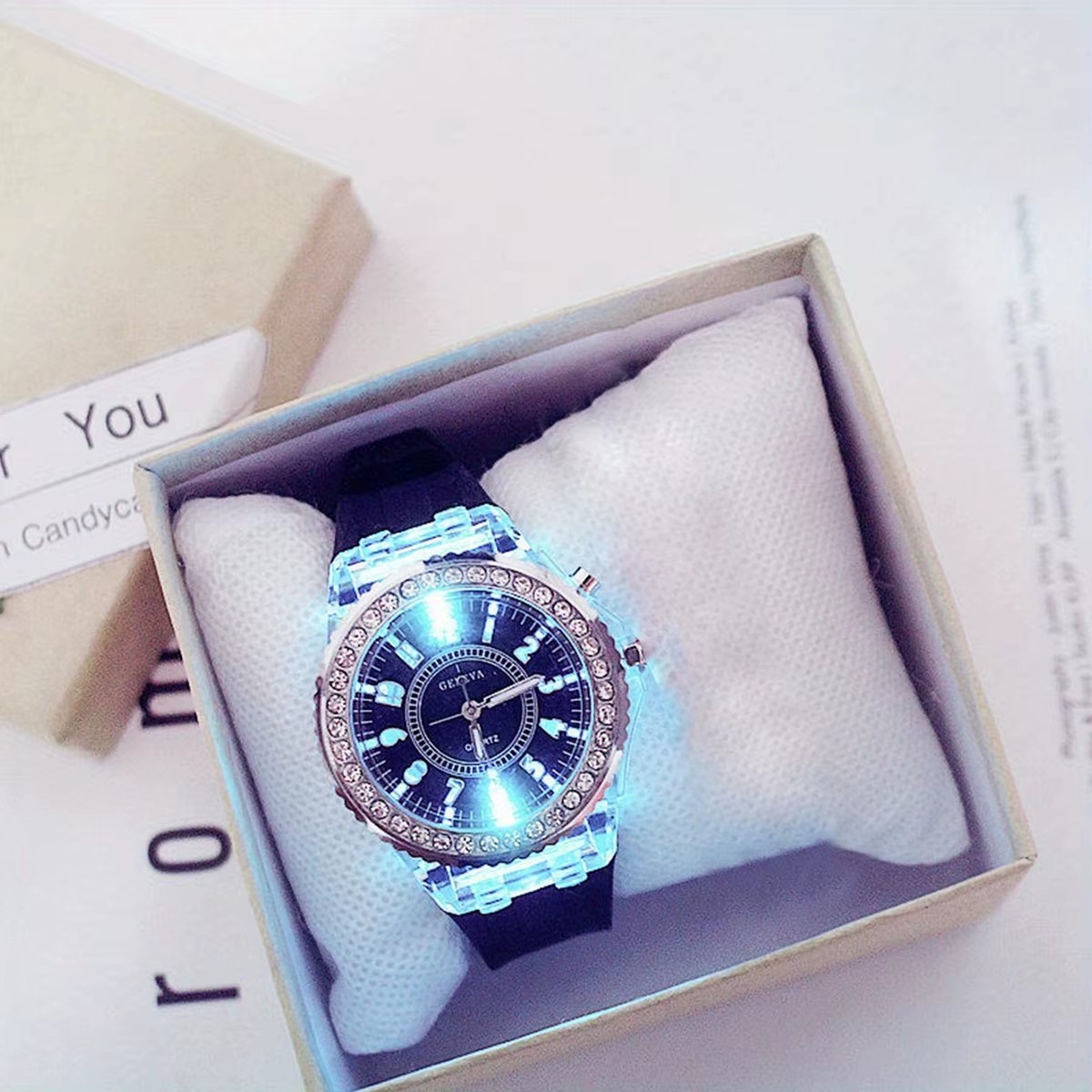 Light Flash Luminous Watches Women Men Boys Girls Silicone Wrist Watch