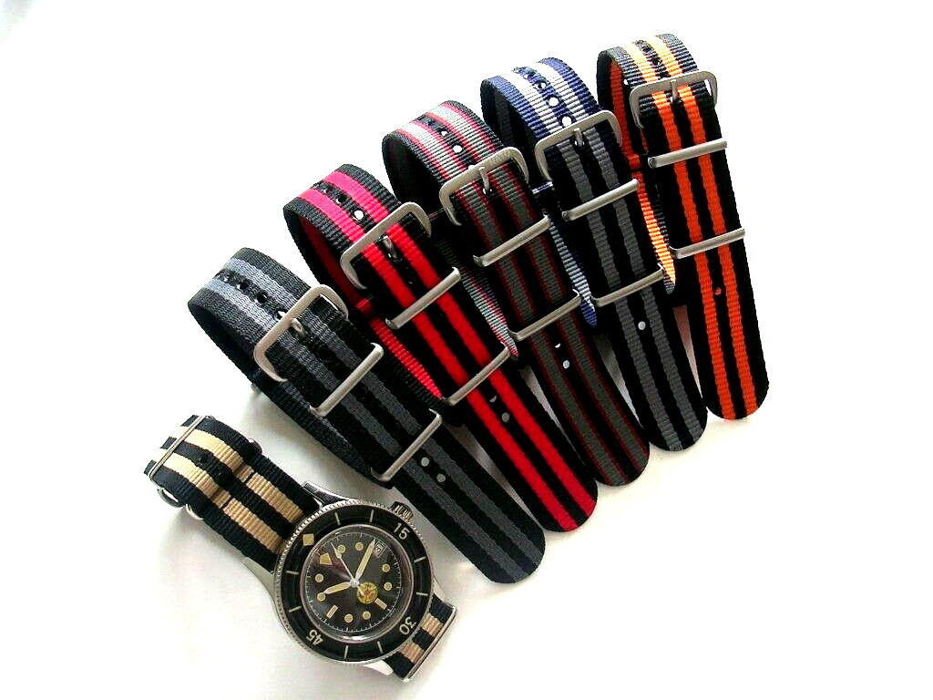 18mm Black-Red NATO g10® RAF Pilot nylon watchband strap Bond IW SUISSE 20 22 24