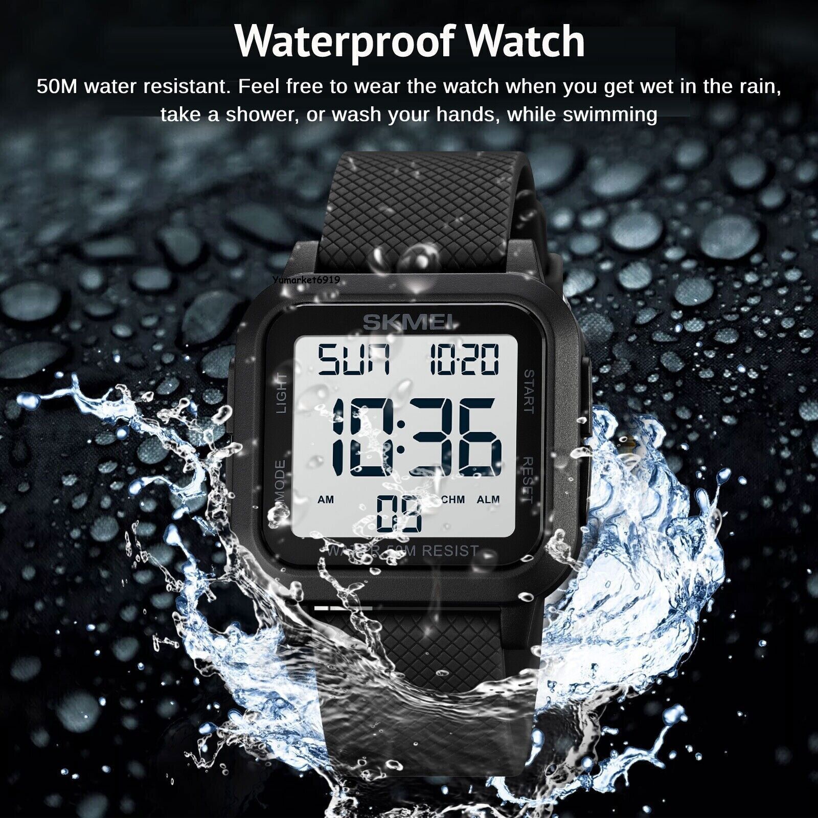 Men’s Military Sports Watch LED Screen Large Digital Face Waterproof Wristwatch