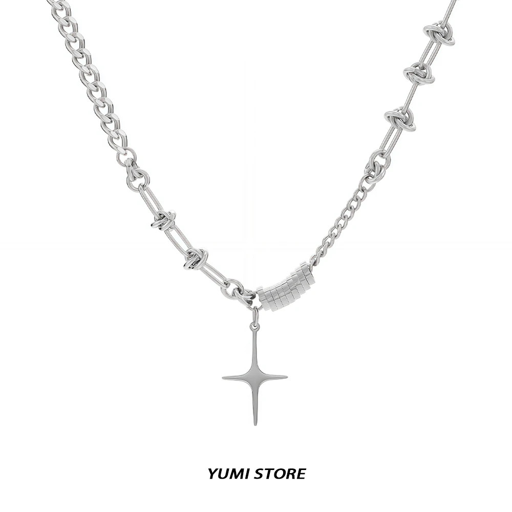 Hip Hop Star Cross Titanium Steel Neck For Man Woman Non Fading Splicing Cuban C