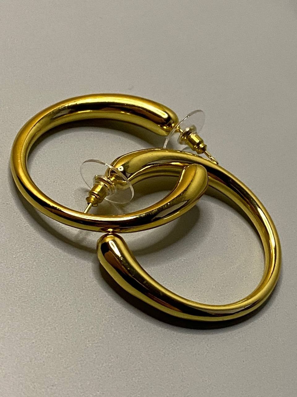 Yves Saint Laurent Gold Chunky Hoop Earrings
