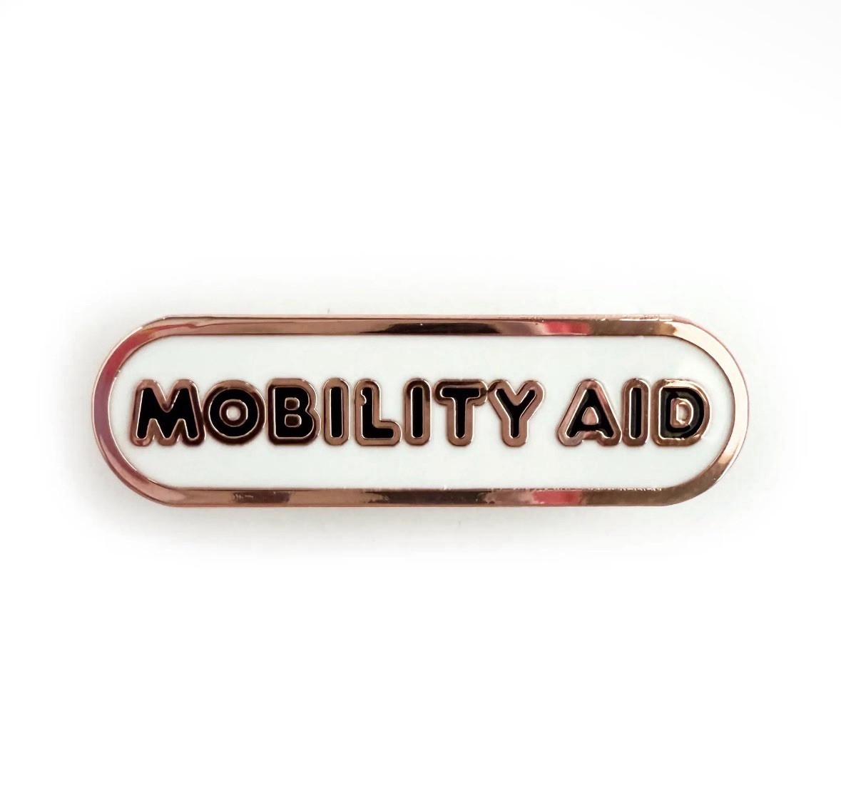 Mobility Aid Accessibility Plaque Enamel Pin | White