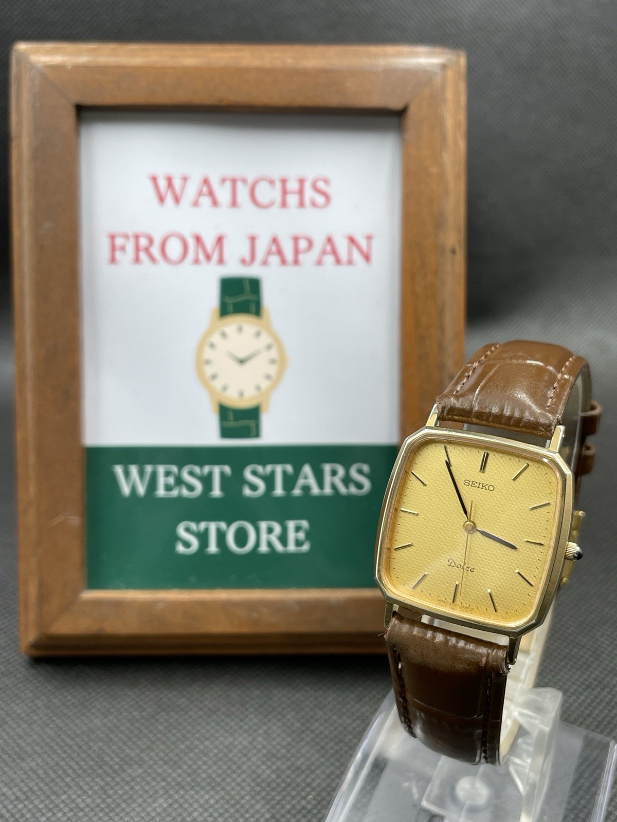 [Very good] Vintage SEIKO Dolce 5E31-5A80 Quartz Gold Men’s Watch From JAPAN