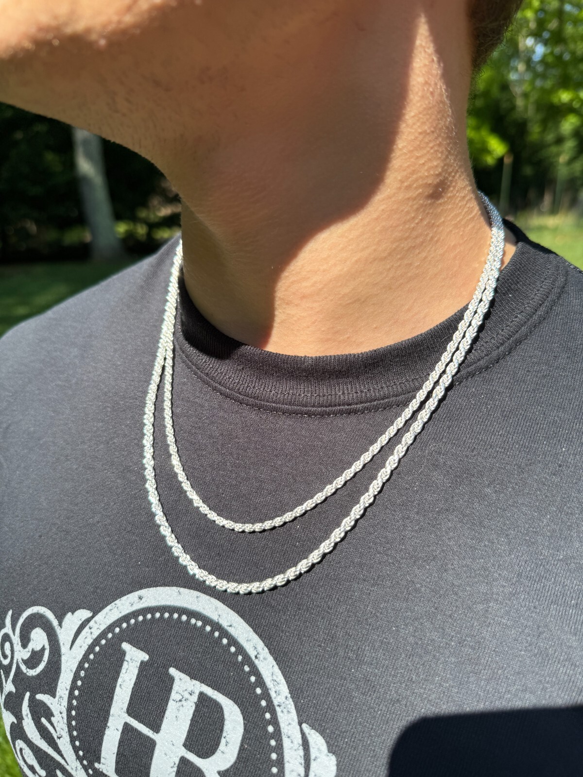 Cadena Rope Plata Esterlina 925 Real Hombre Mujer 1.5-5mm Italia 16-30″