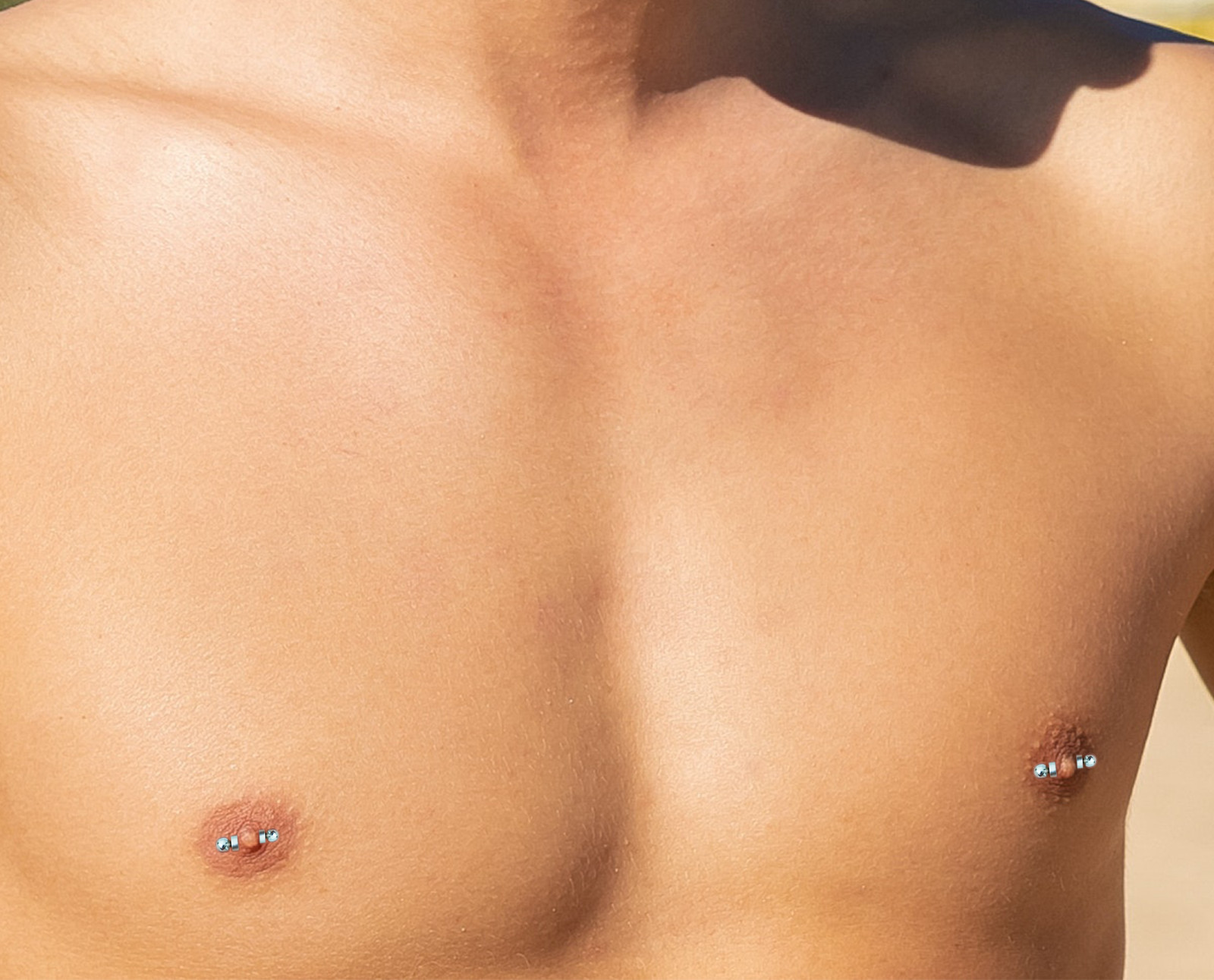 Male Fake Non-Piercing Nipple Ring Magnetic Barbell Stud Faux Body Jewelry