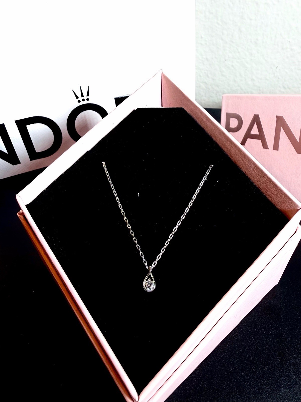 PANDORA Lab Diamond Teardrop Pendant Necklace
