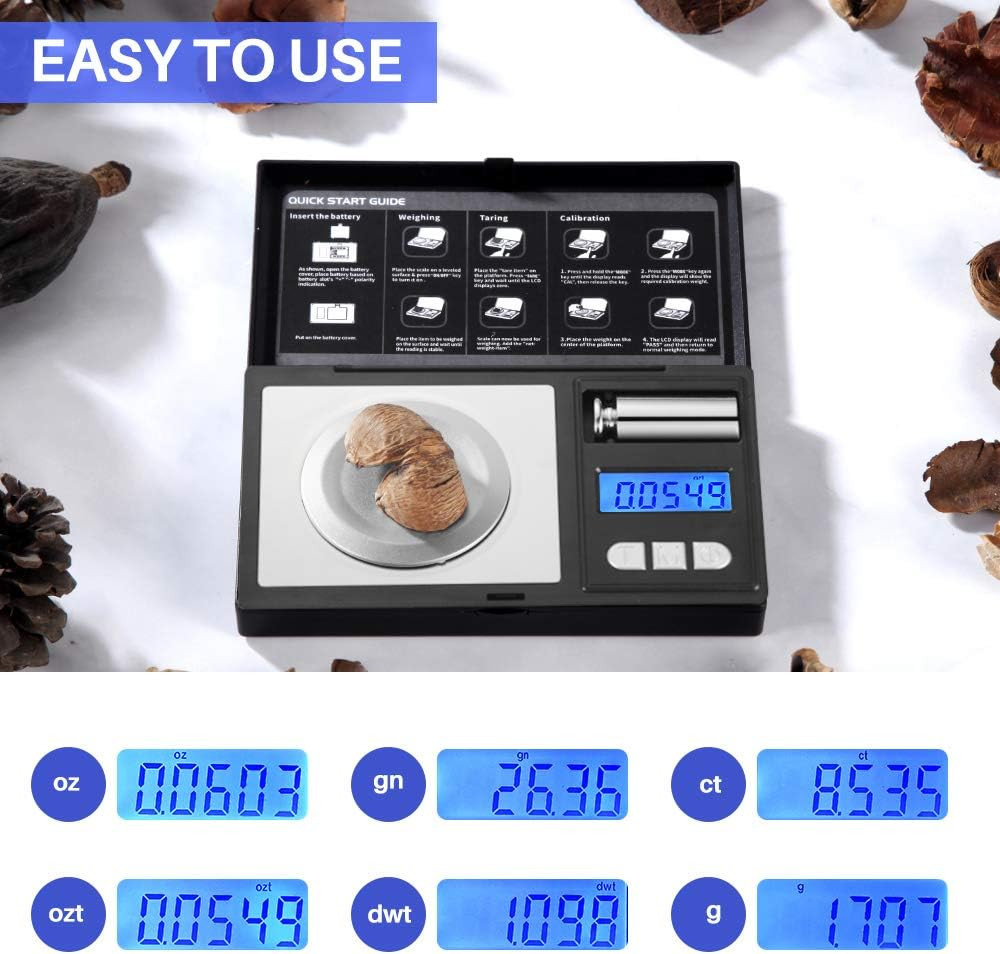 Milligram Scale 50G/0.001G Digital Jewelry Scale Micro Gram Scale for Powder