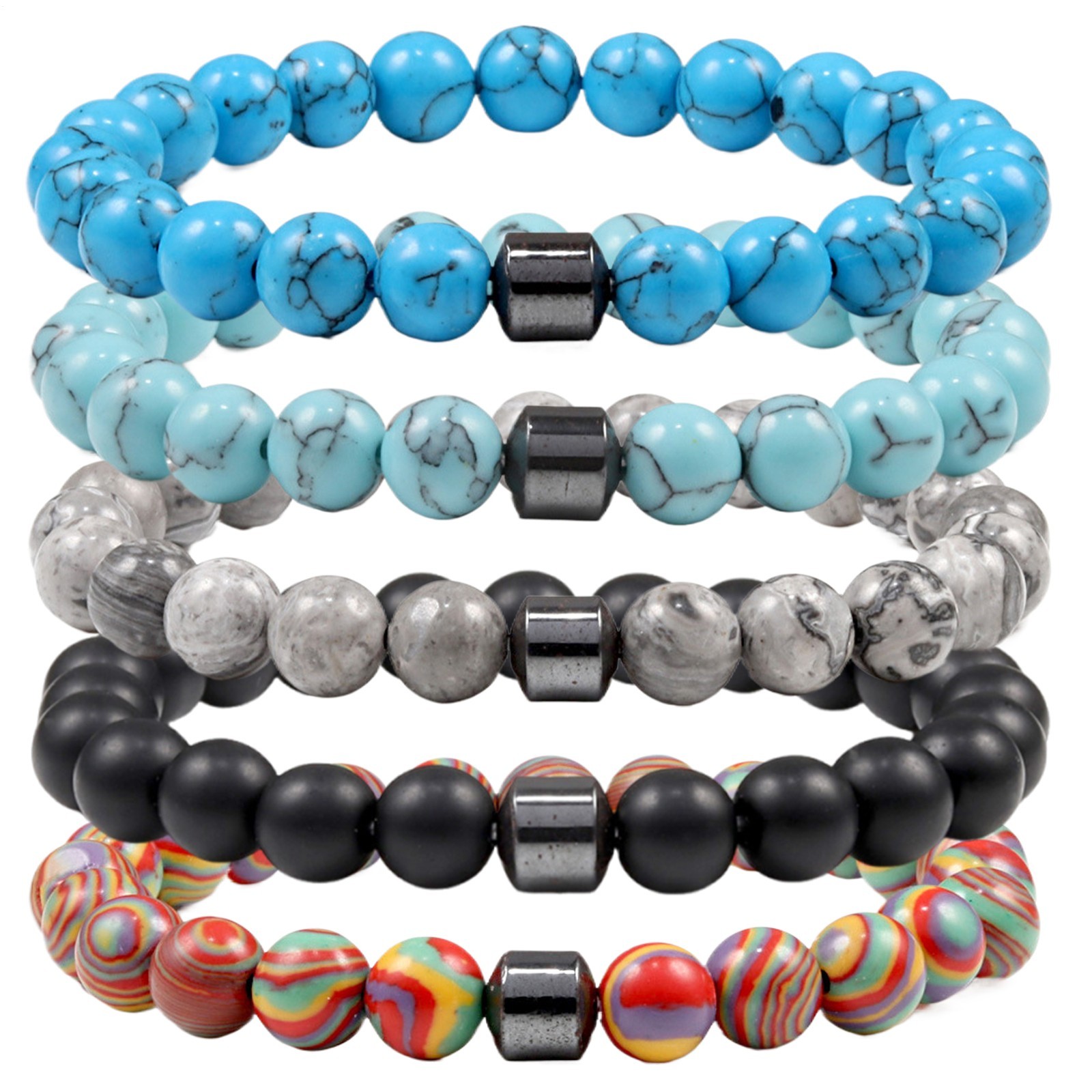 Colorful Beaded Stretch Bracelet Fashion Wristband Men Women Gift