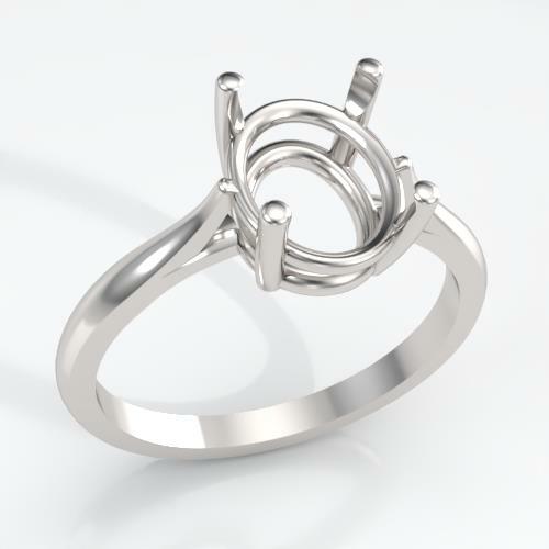 (7x5mm – 12x10mm) Sterling .925 Oval Wire Ring Setting (Ring Sizes 5,6,7, 8 )