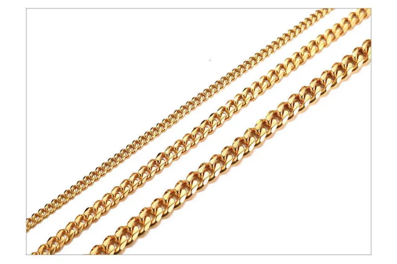 3-11MM Classic Cuban Chain Necklace for Men Women,Silver Black Gold Grey Color S