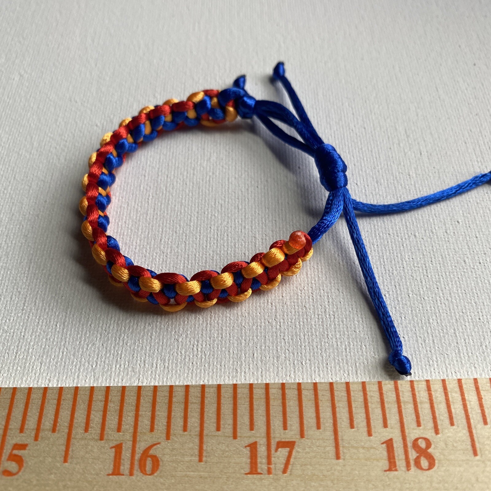ARMENIA Bracelet Ապարանջան RED BLUE ORANGE Satin Rattail Cord Shamballa Nylon