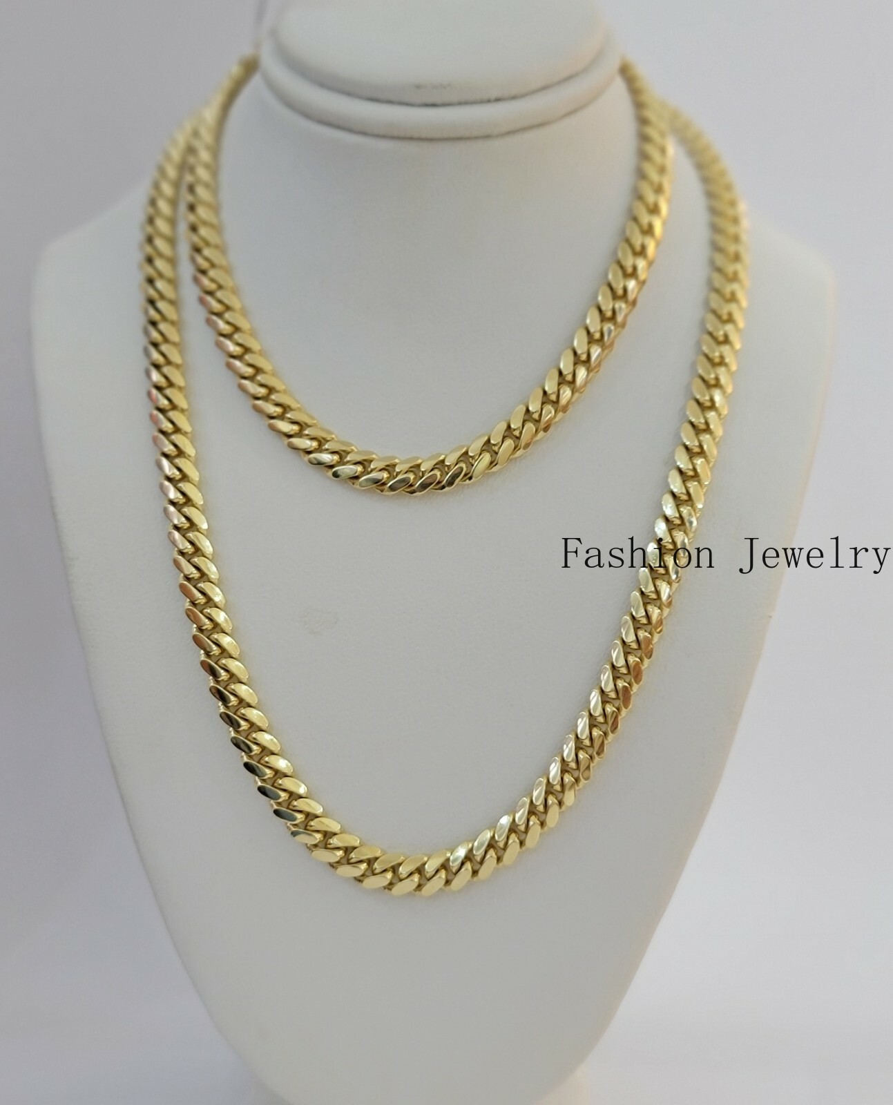 Solid 10k Gold Miami Cuban Link Chain Necklace 6mm 20″/22″ Men 10kt Yellow Gold