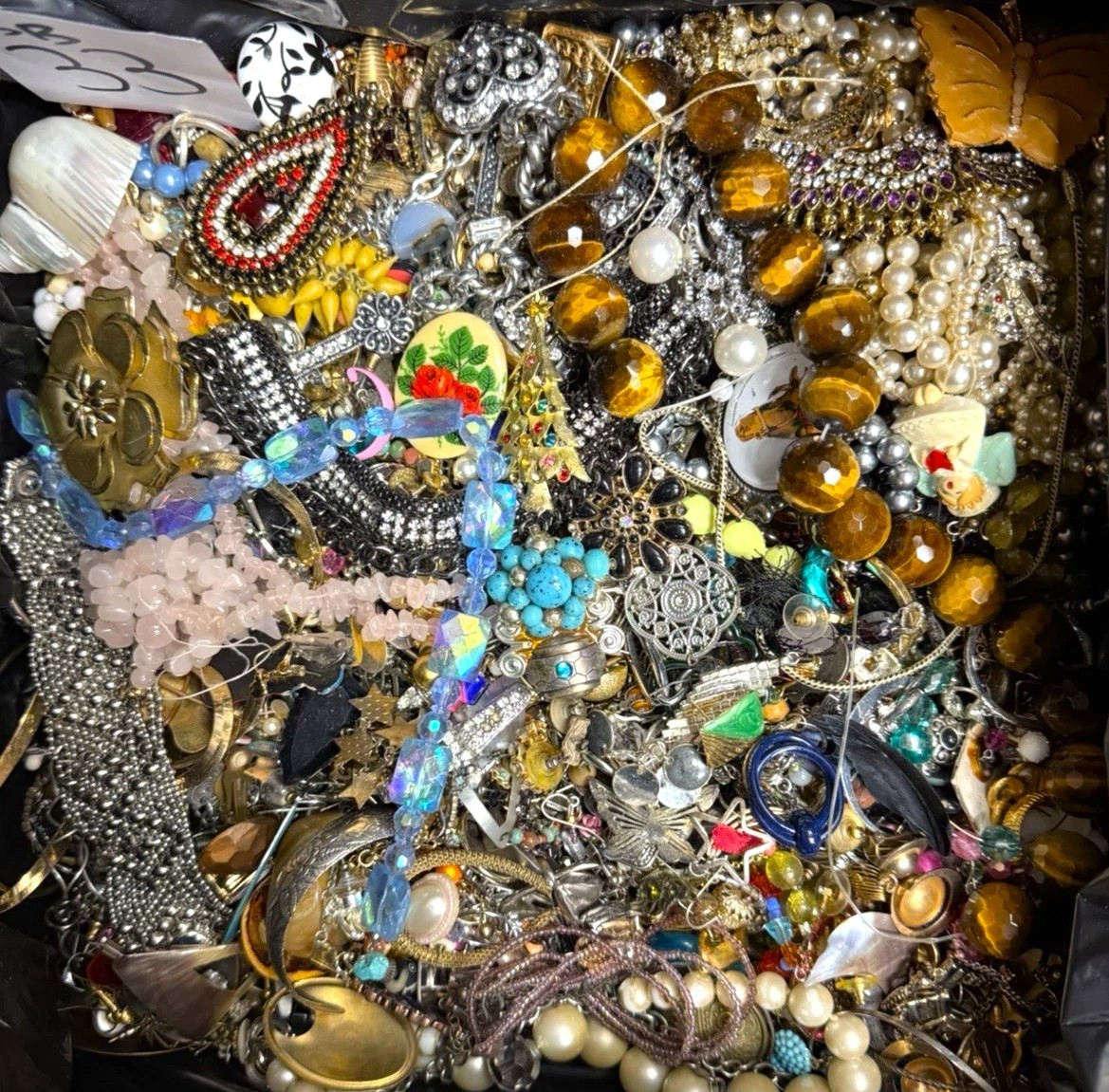 3 Pounds Unsearched Lot Jewelry Old Vintage & Modern Wear Resell & Junk Mixed In