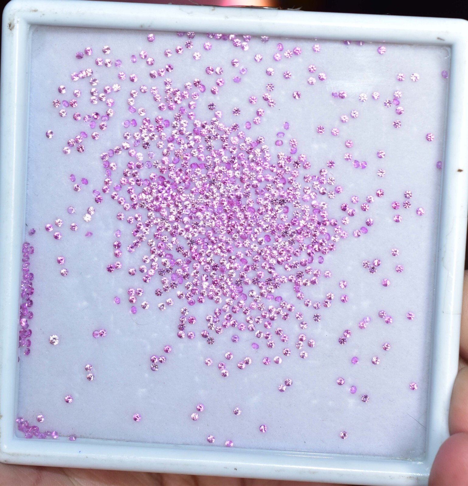 859 Pcs Natural Mogok Pink Ruby AGL Certified 1×1 mm Round Shape Loose Gemstone
