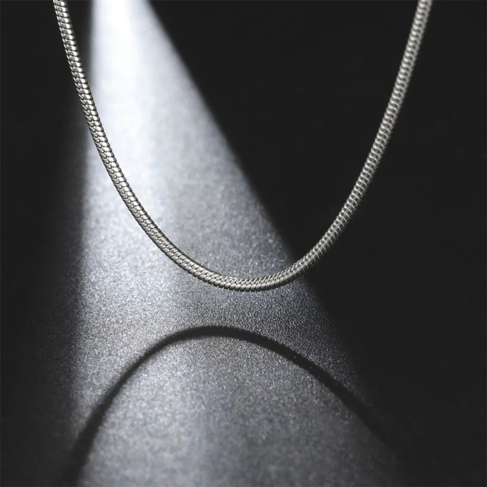 Stainless Steel Snake Chain Necklace 0.9-1.5mm Choker Link Men Women Gift