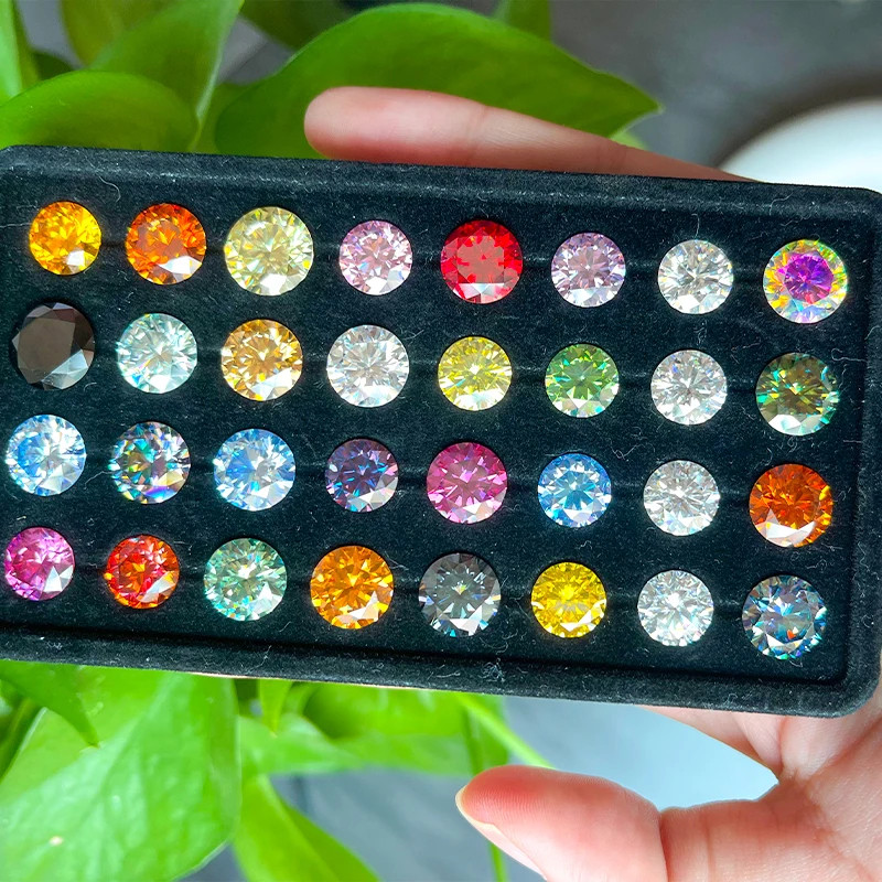 Colorful 0.1ct-5ct Full Size Loose Moissanite Stone VVS1 Gemstones GRA Wholesale