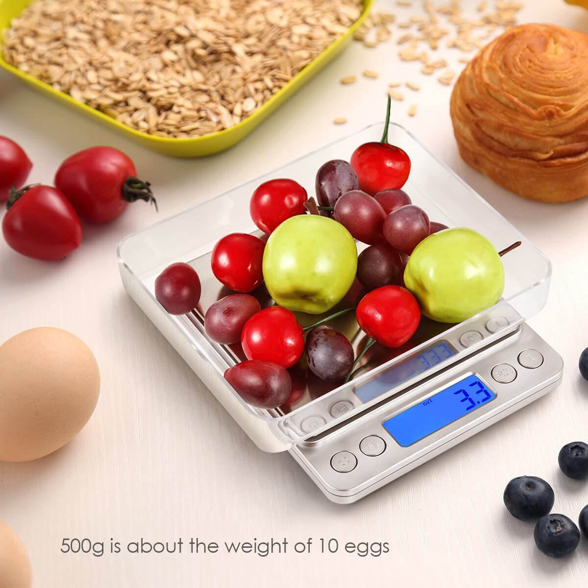 3000g x 0.1g Gold Silver Coin Gram Pocket Size Herb Grain,Food Scale