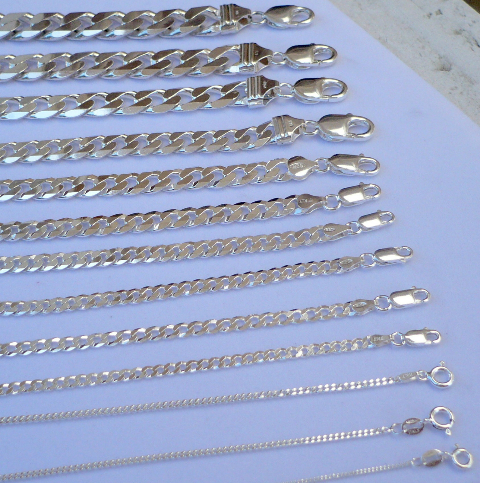 1MM -15MM MEN’S WOMEN’S 925 STERLING SILVER CUBAN LINK BRACELET 7″, 8″ & 9″