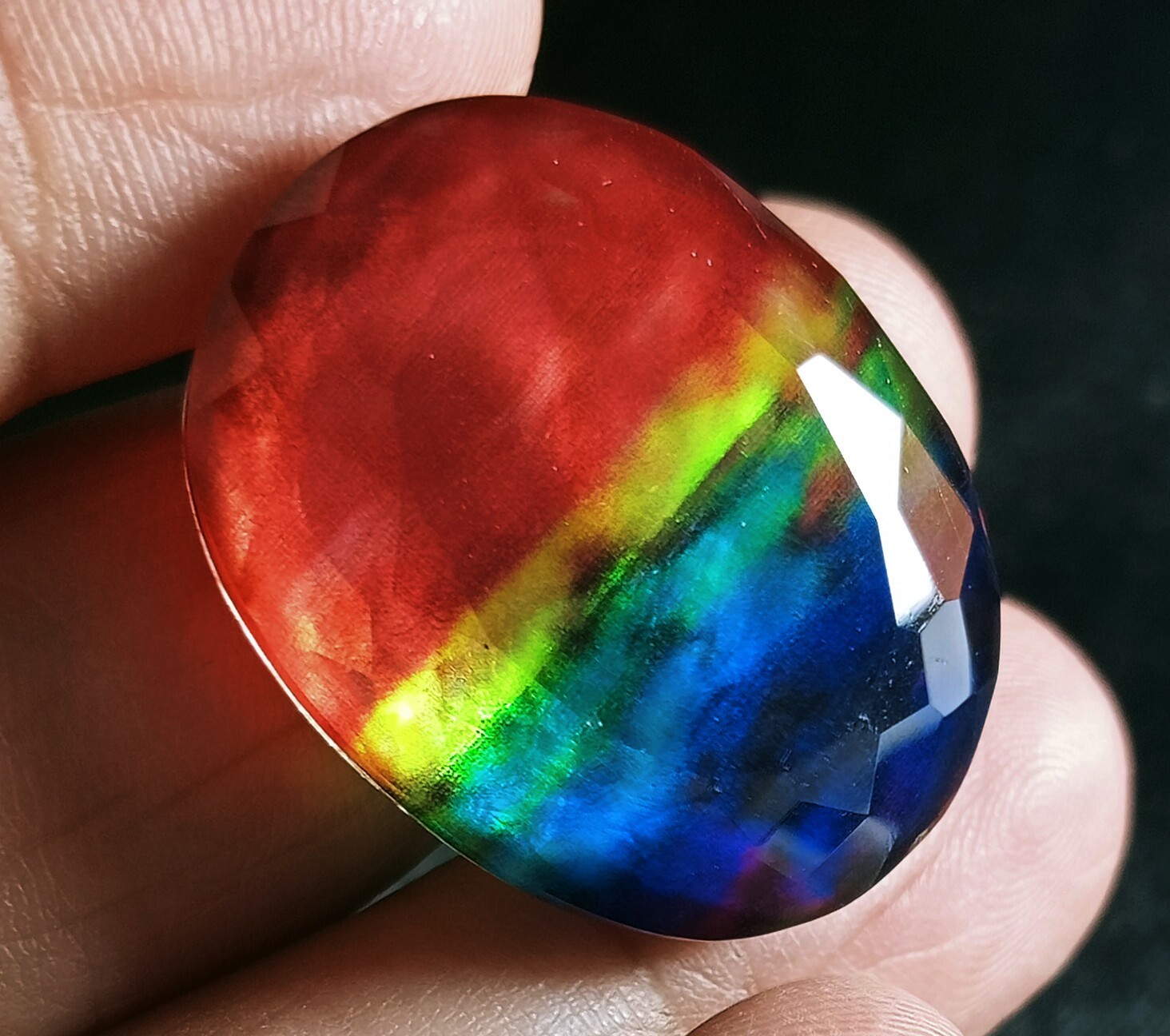 EGL Certified Doublet 40+ Ct Natural Ammolite Opal-Like Organic Loose Gemstone
