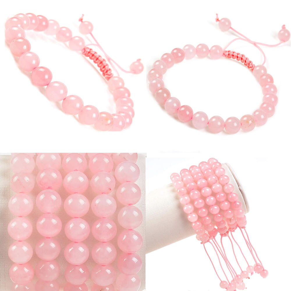 Handmade 8mm natural healing power gemstone beads adjustable bracelet for unisex