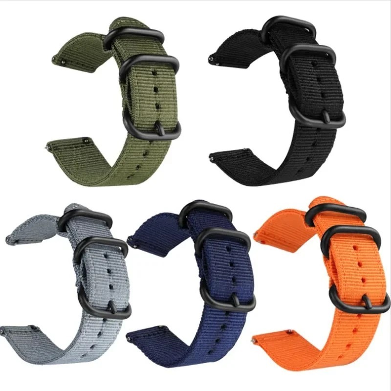 18mm 20mm 22mm Durable Military Woven Nylon Wrist Watch Band Quick Release Strap