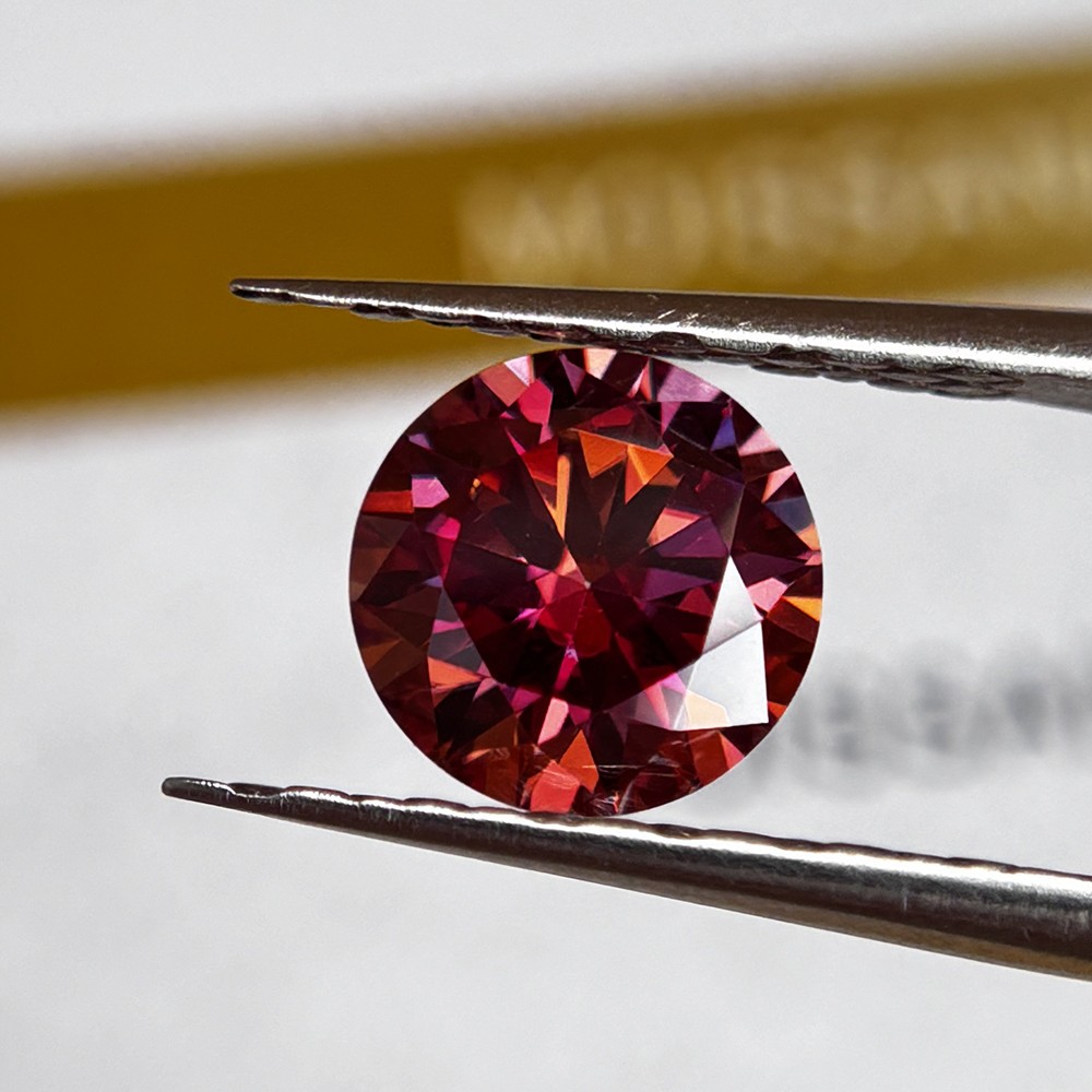 Watermelon red Color Round Shaped 1PCS 3.0mm 0.1ct-15mm 12ct Loose Moissanite