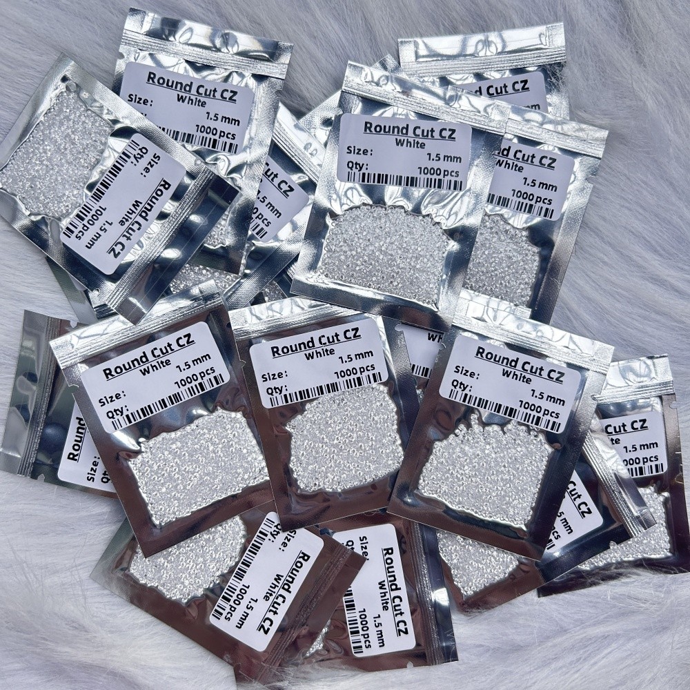 Best Mini Small Size 0.8-3.0mm 1000pcs Round White Loose Zirconia for Jewelry