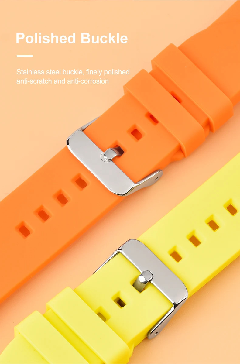 18mm 20mm 22mm Soft Silicone Watch Band Divers Replacement Strap Quick Release