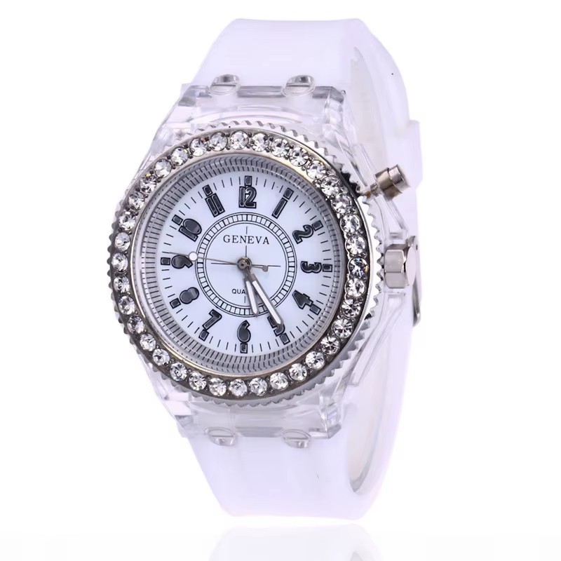 Light Flash Luminous Watches Women Men Boys Girls Silicone Wrist Watch
