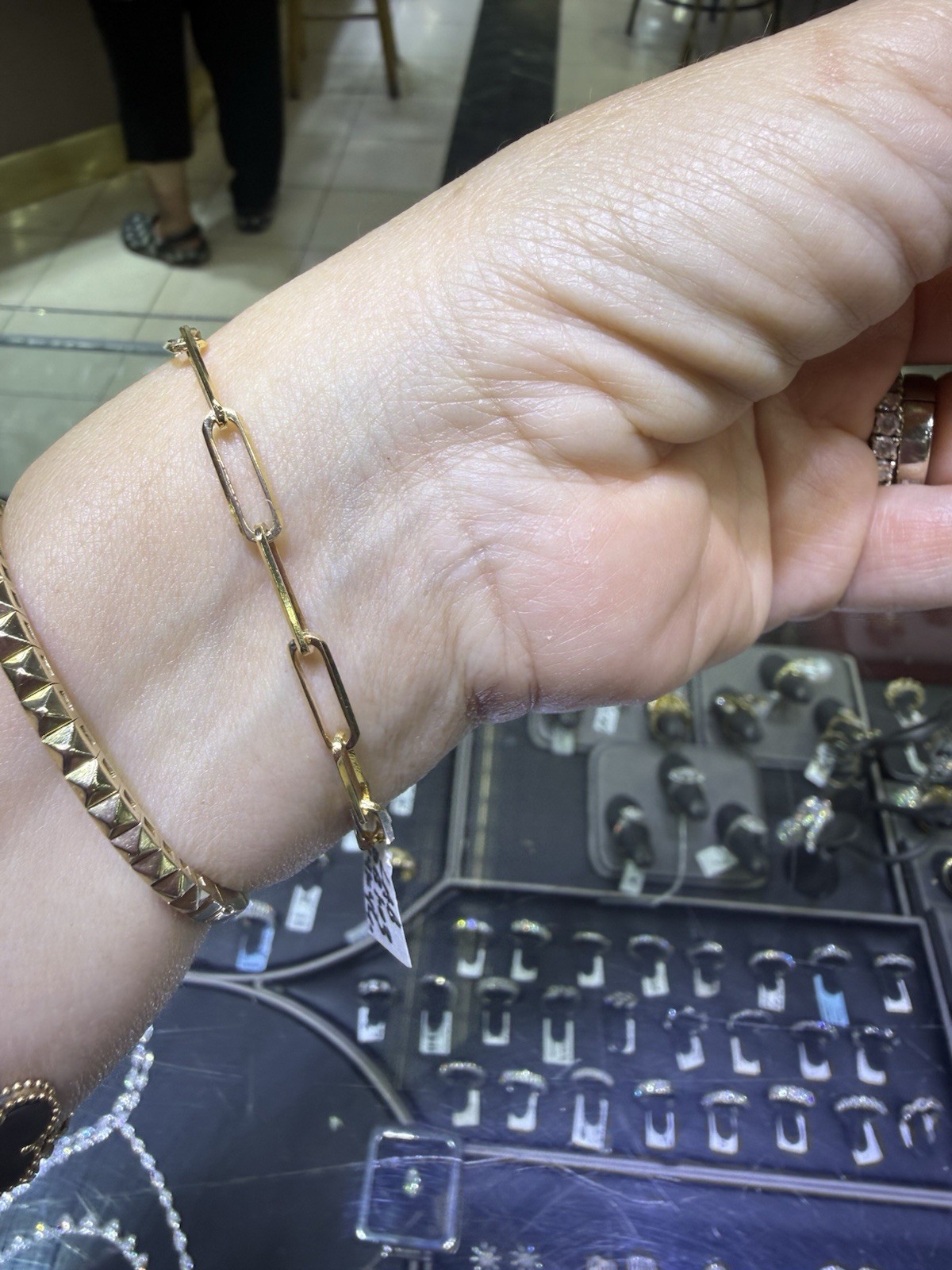 Baguette Tennis Link Bracelet Diamond