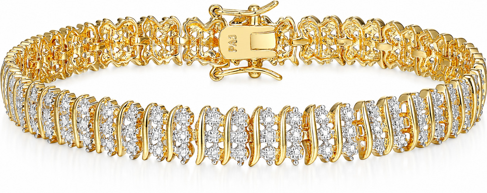 14K Gold Bracelet Women S Link Tennis Bracelet 2CT Diamond Yellow 7″, 7.5″ & 8″