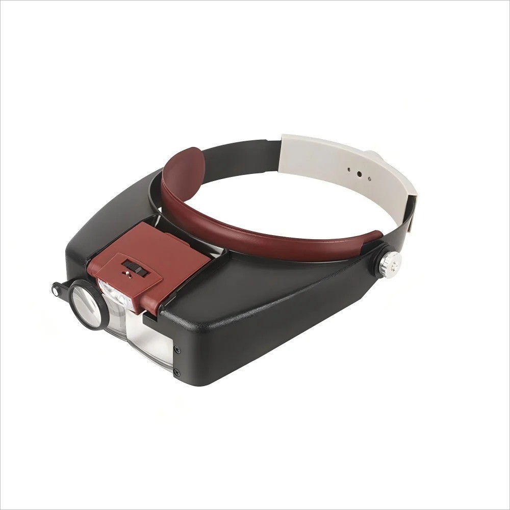 LED Jewelers Head Headband Magnifier Illuminated Visor Magnifying Glasses Loupe
