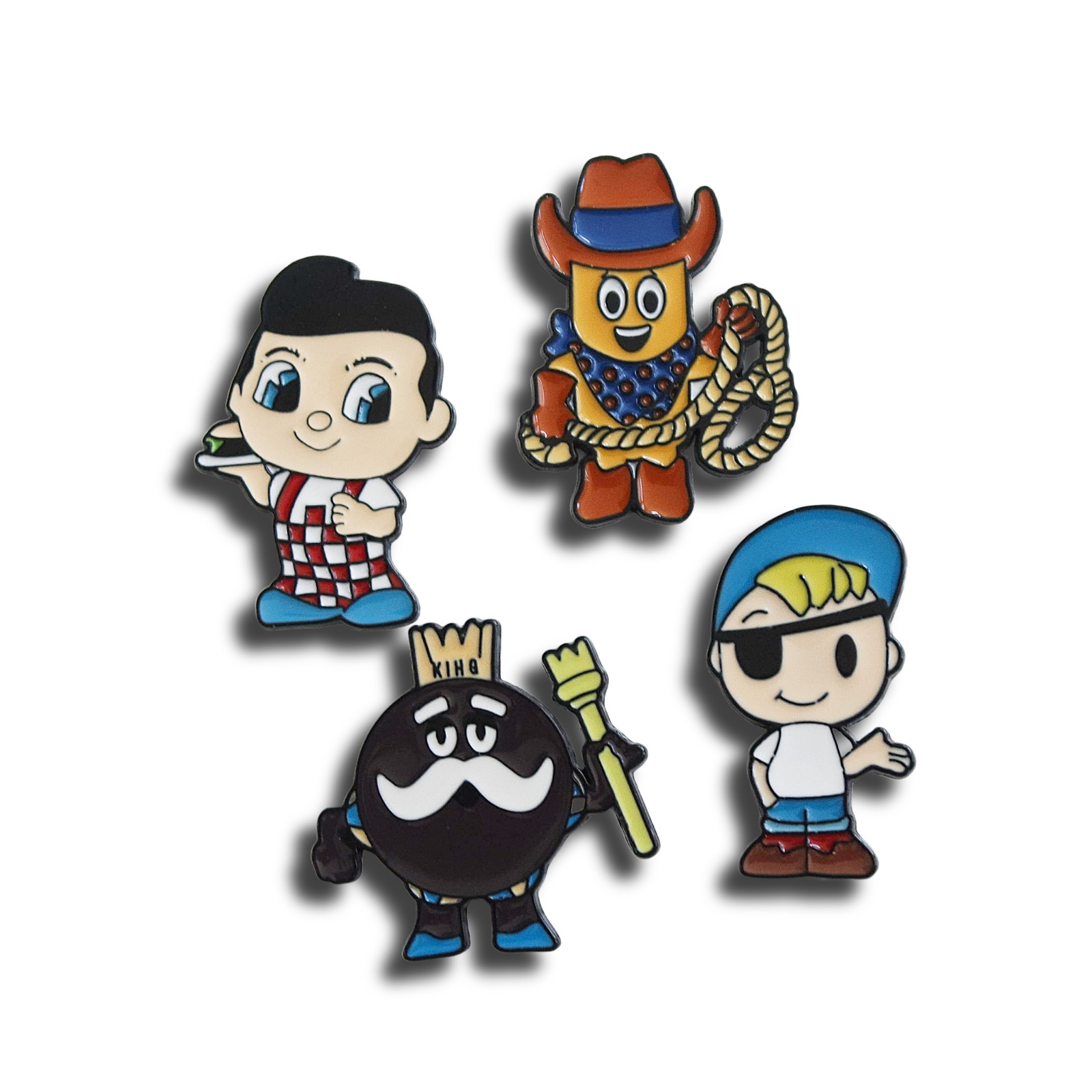 NIP Enamel Pins Retro Colorful Characters ITA Bag Collector Trading USA Seller