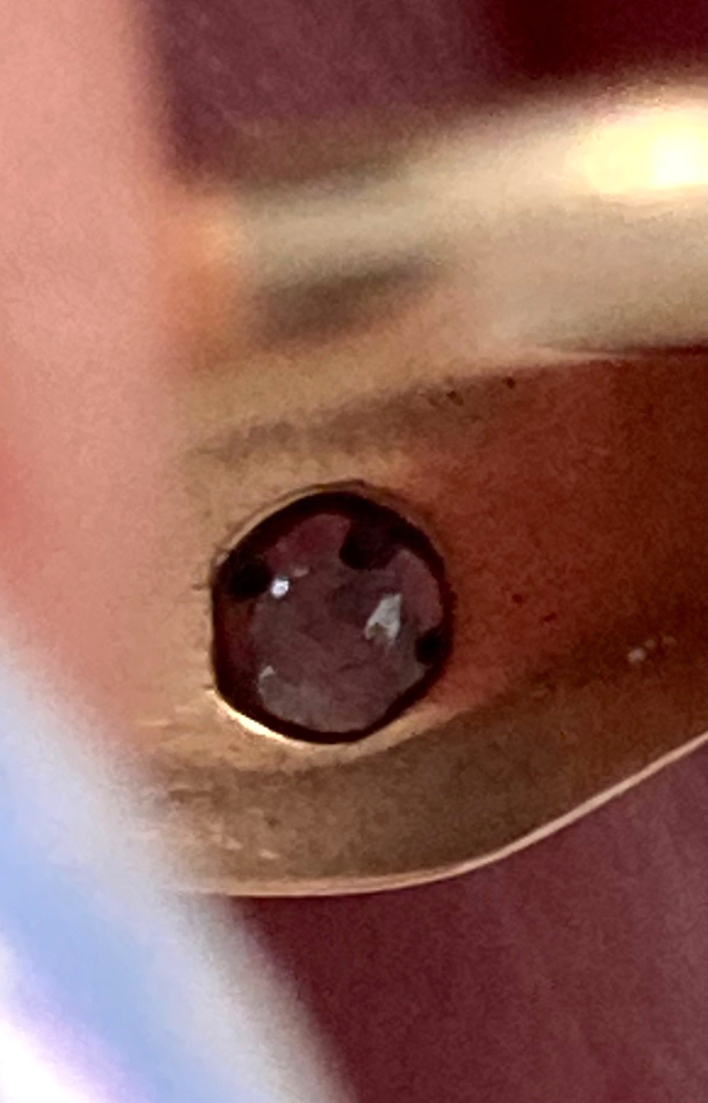 Antique Belcher 10K Rose Gold Old Mine Cut Diamond RING, Size 6.5, 1.6 Grams