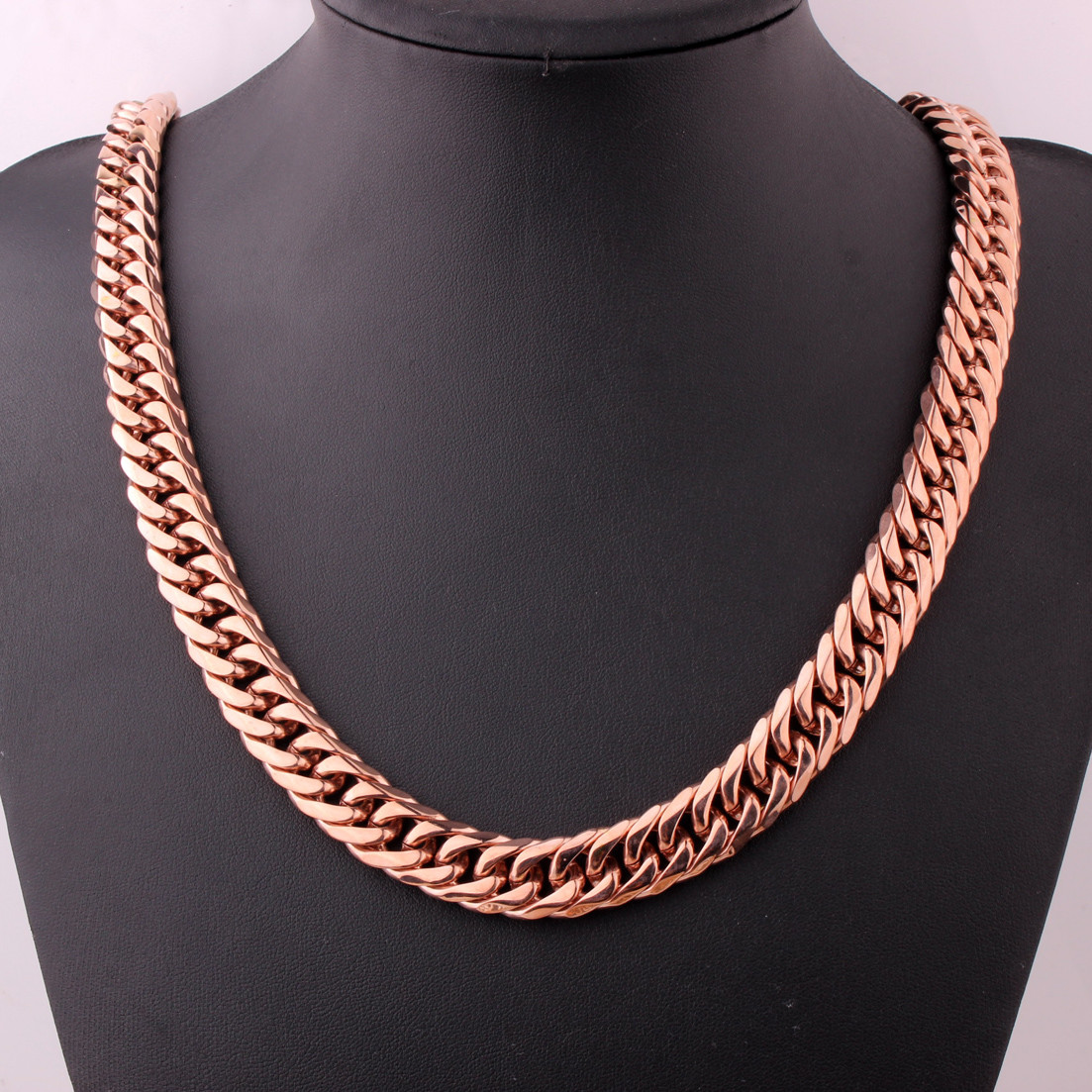 9/11/13/16mm Heavy Stainless Steel Rose Gold Mens Curb Chain Necklace Bracelet