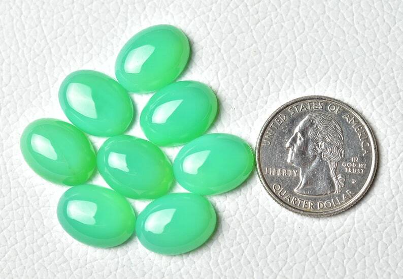 Chrysoprase Chalcedony Oval Shape Cabochon Gemstones lot 3x5mm – 18x25mm
