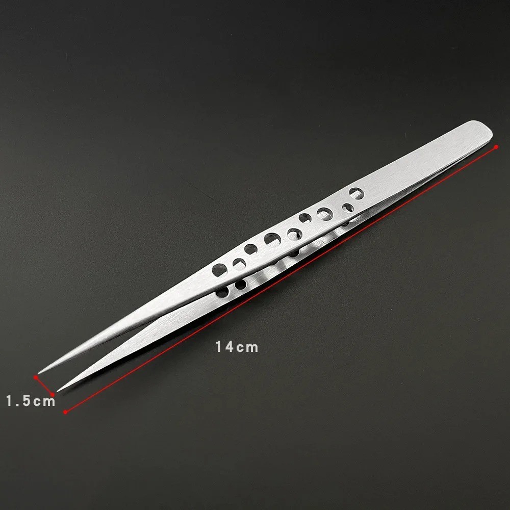Industrial Tweezers Electronics Anti Static Curved Straight Tip Precision 2pcs