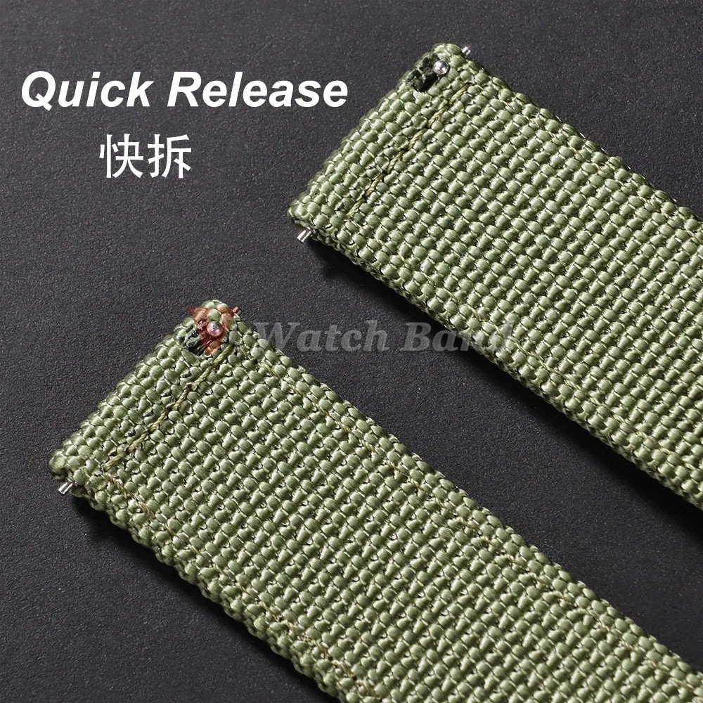 High Quality Nylon Watch Band Canvas Watch Strap Single Pass 18mm 20mm 22mm