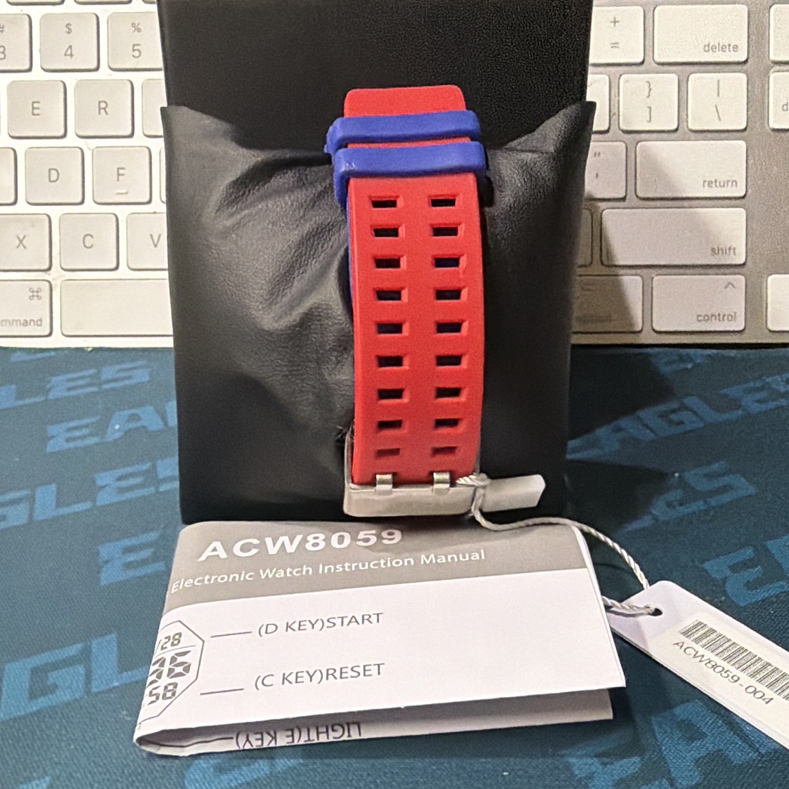 Activa ACW8059 Digital Quartz Sport Watch Chronograph Alarm 30m Red/Blue
