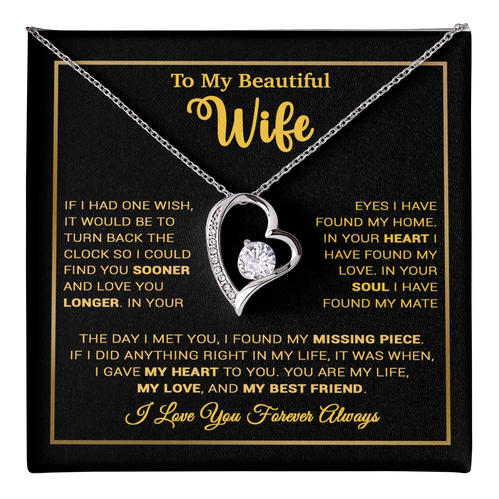 To My Wife Necklace, Gift For Wife, Anniversary Gift For Wife, Christmas Gift