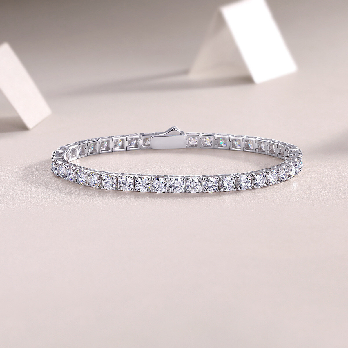 2-8mm REAL VVS D Color MOISSANITE Tennis Chain Bracelet 925 Silver Pass Tester!!