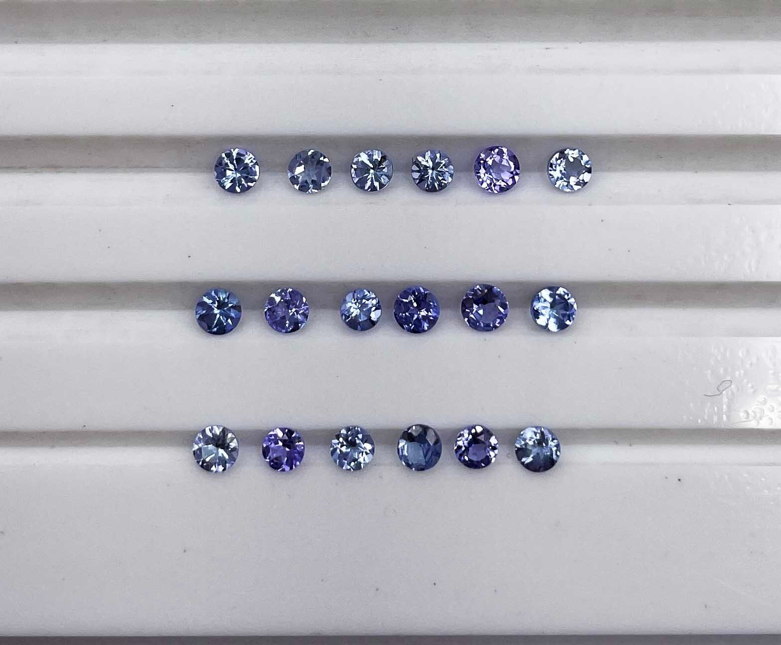 Natural Tanzanite Round Cut Loose Gemstone Lot 50 Pcs 2.50 MM 3.50 CT