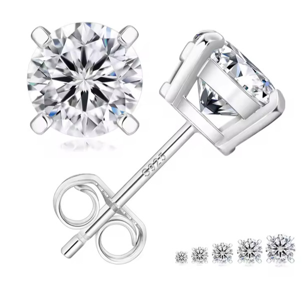 925 Sterling Silver Moissanite Earrings Set VVS1 D Color Wedding Gift Jewelry