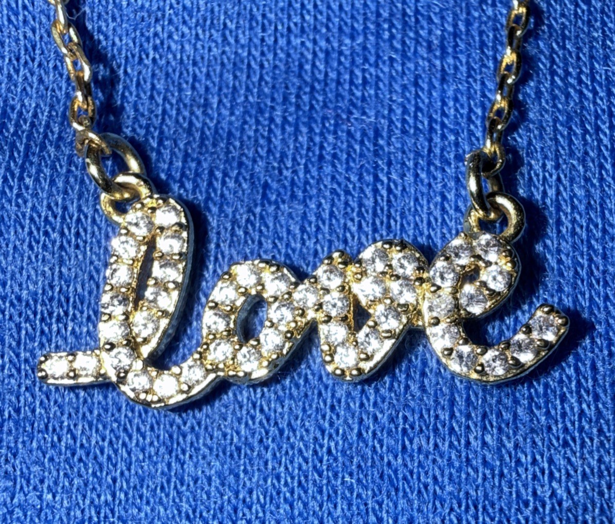 Kate Spade New York Say Yes Love Pendant Necklace Gold Tone EUC