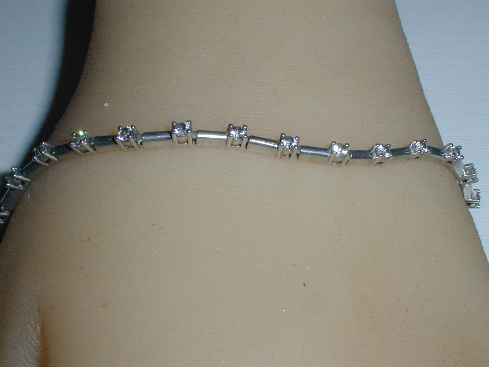 PAJ STERLING SILVER SPARKLING CZ FINE TENNIS BRACELET- 7 3/4″ LONG!