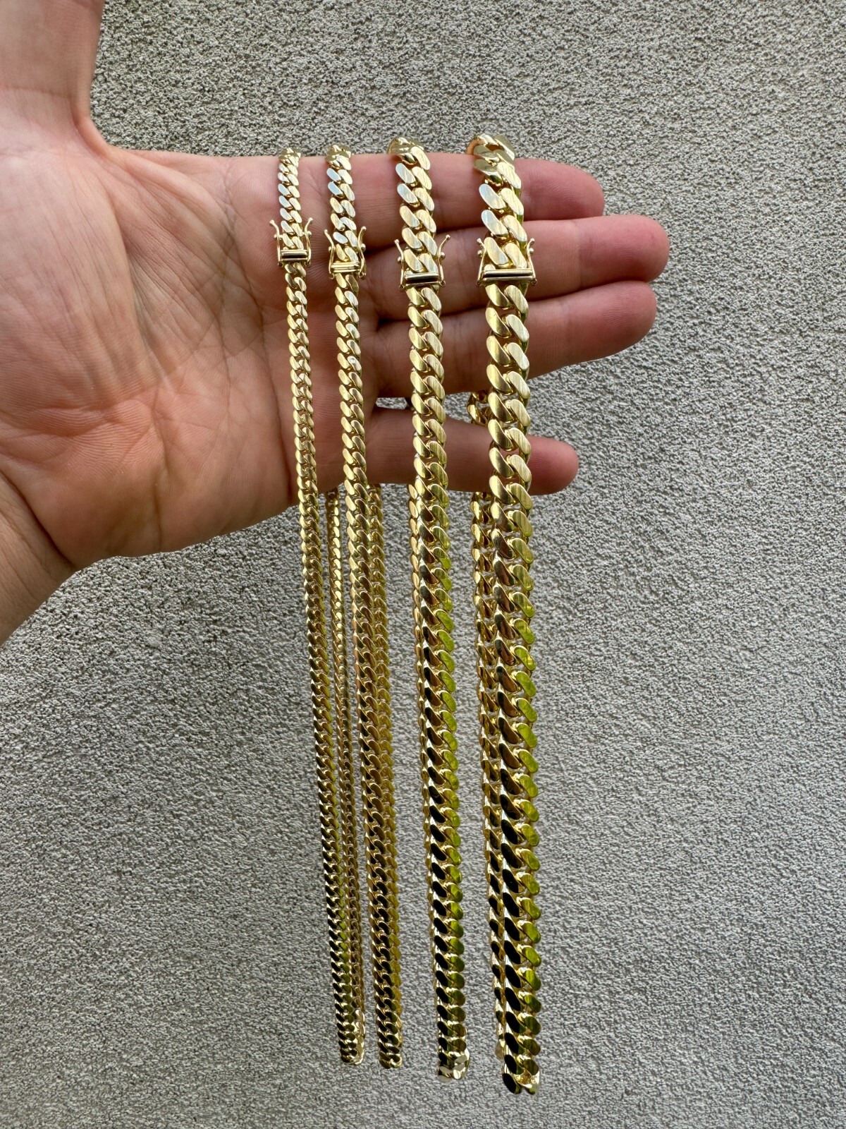 HANDMADE Tight Link Solid 10k Gold Miami Cuban Link Chain Or Bracelet Necklace