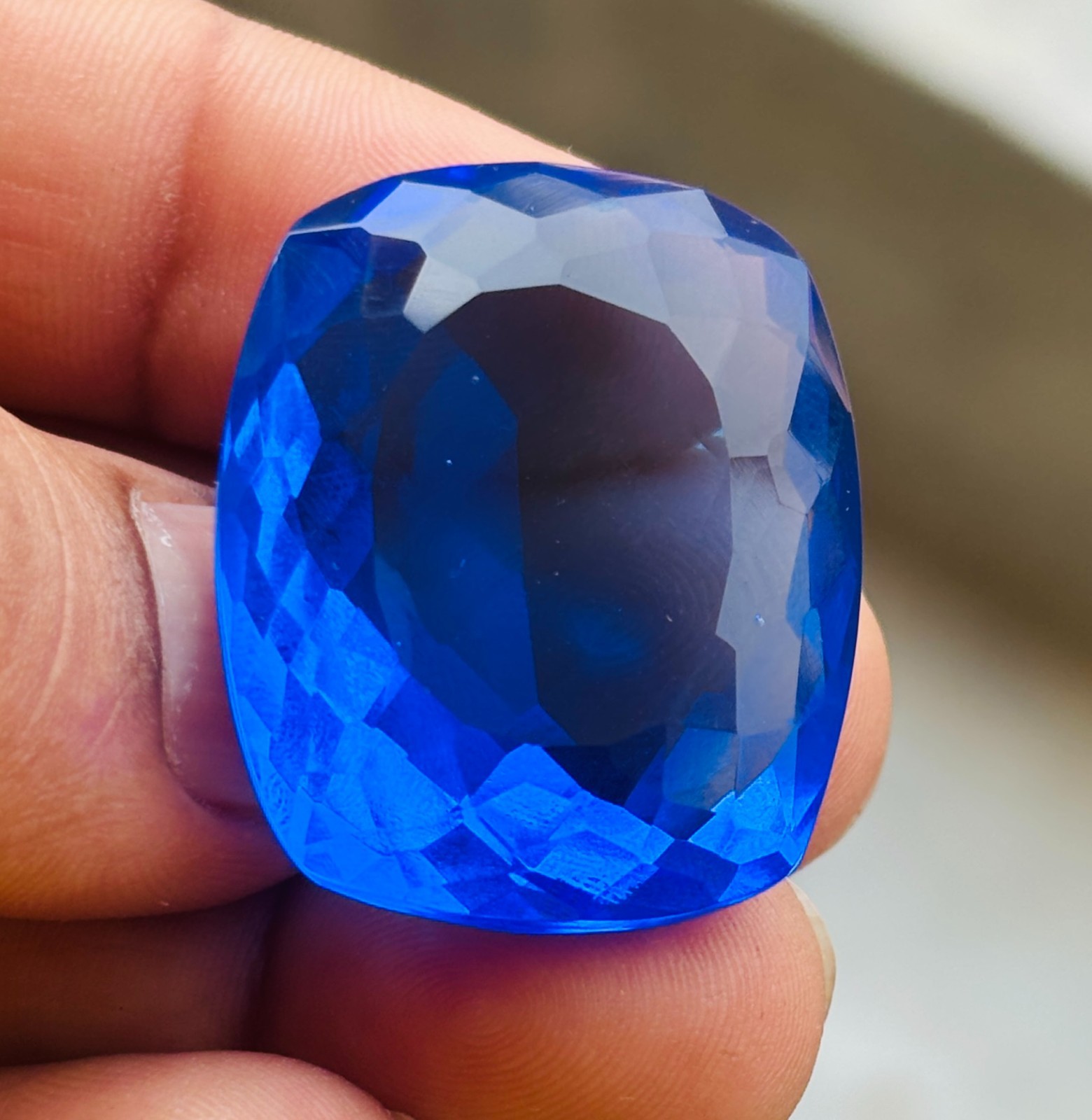 Natural Certified 87 Cts Cushion Shape Kashmiri Sapphire Loose Gemstone