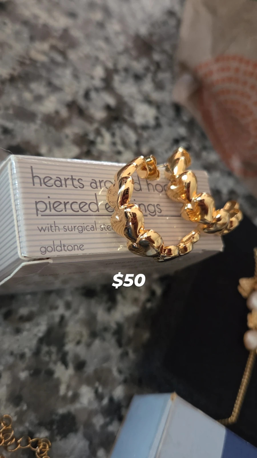 Endless heart vintage avon earrings
