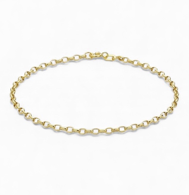 9ct Oval Belcher Bracelet Diamond Cut 9ct Yellow Gold 19cm / 7.5″ RRP £107
