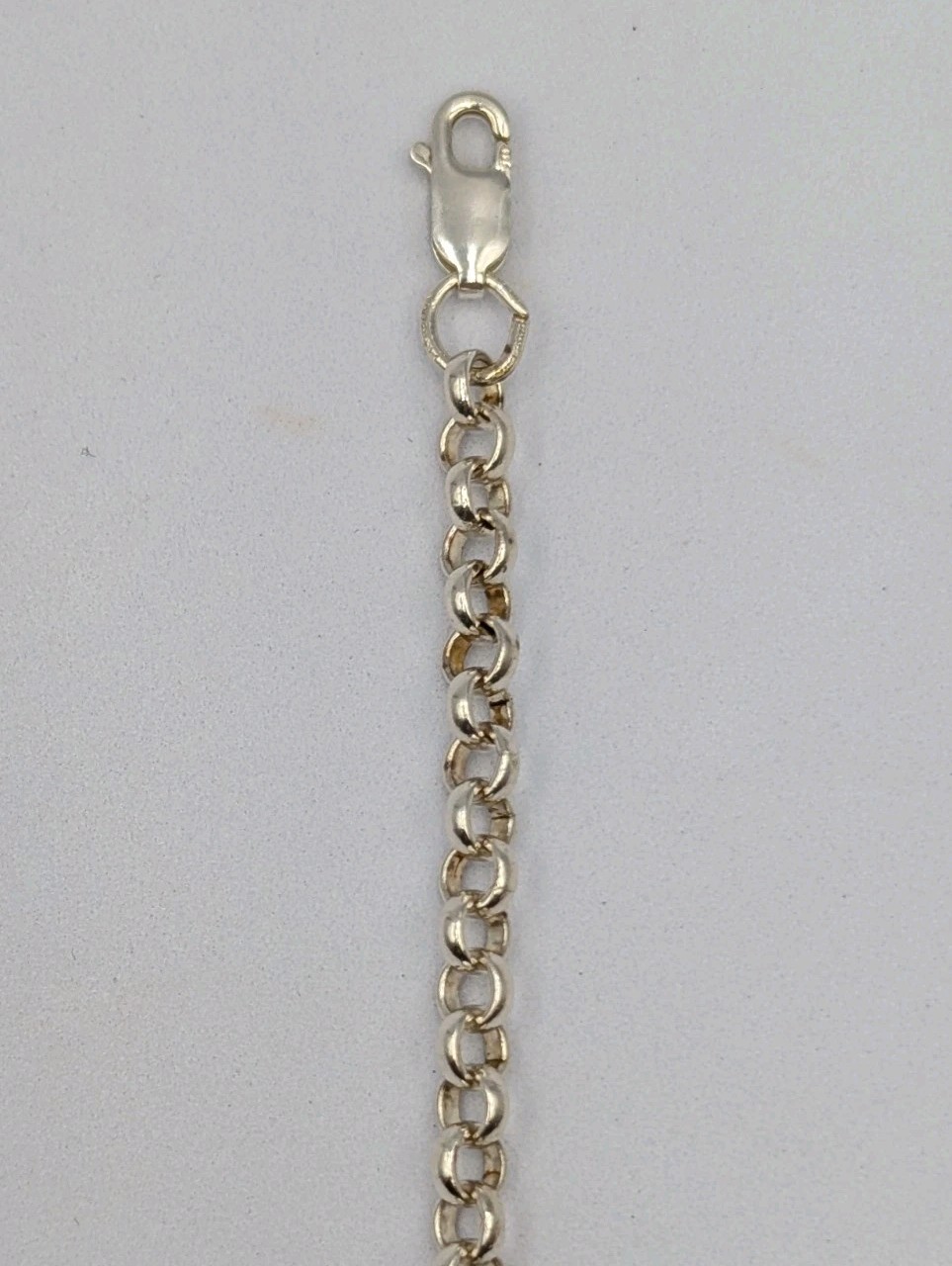 925 Sterling Silver Rolo Link Chain Unisex Bracelet 8″ 4.1mm 6.2g Belcher Charm